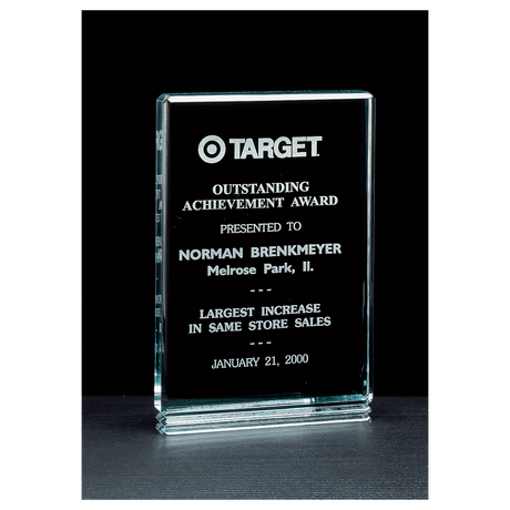 5" x 7 1/2" Classic Series Jade Acrylic Free Standing Award