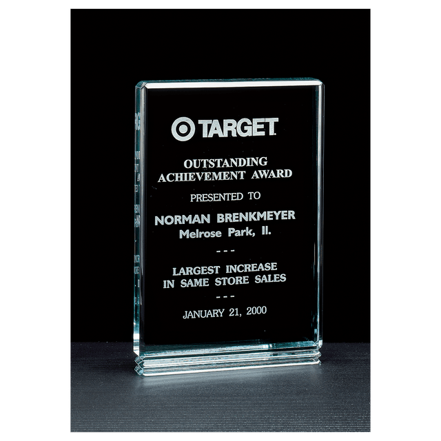 5" x 7 1/2" Classic Series Jade Acrylic Free Standing Award