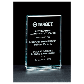 6" x 8 1/2" Classic Series Jade Acrylic Free Standing Award
