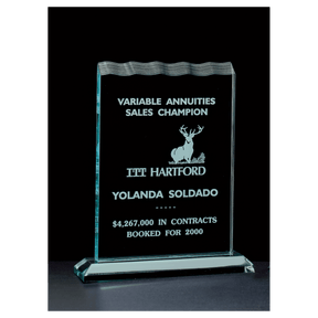 7 1/2" x 9 1/4" Tidal Series Jade Acrylic Award