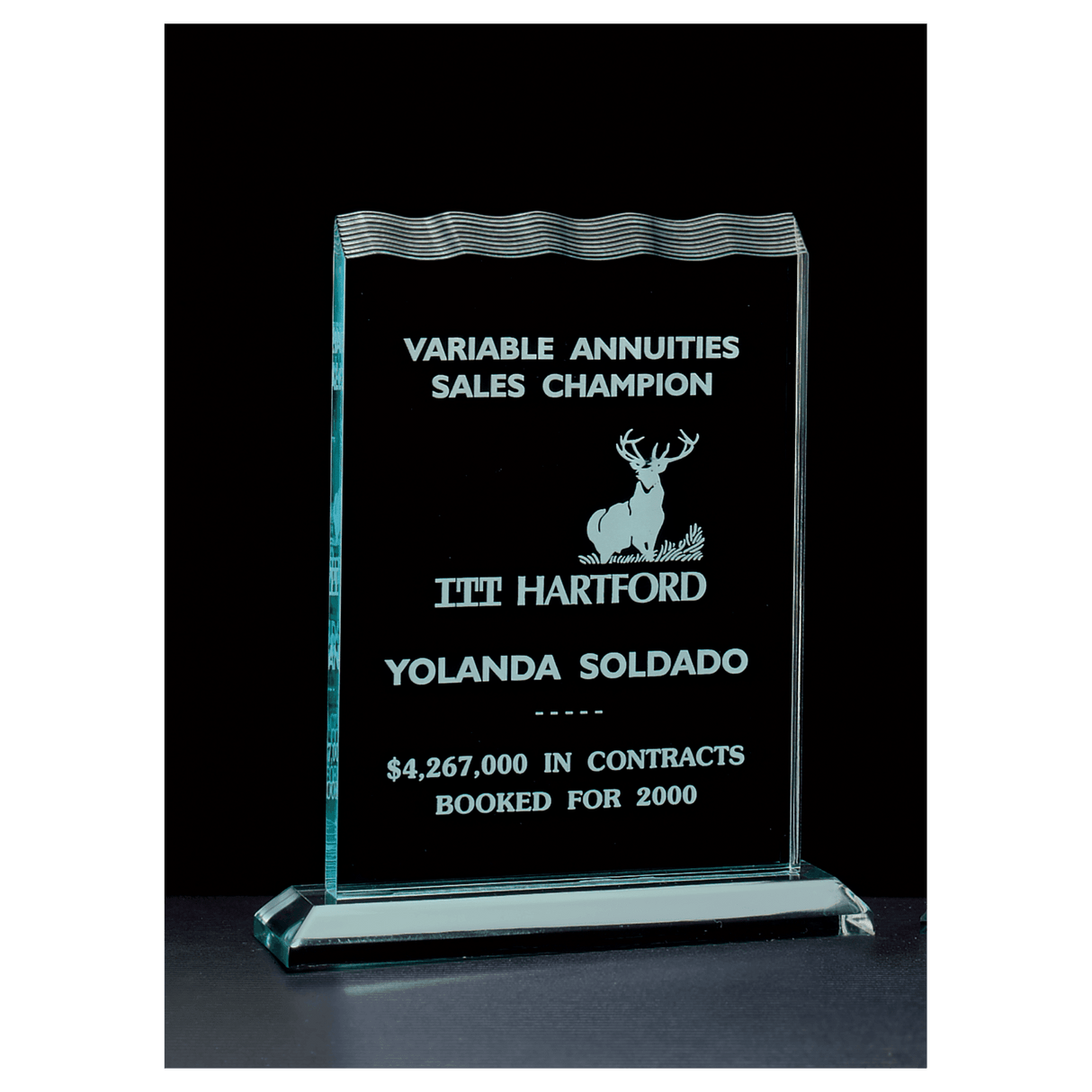 8 1/2" x 11 1/4" Tidal Series Jade Acrylic Award
