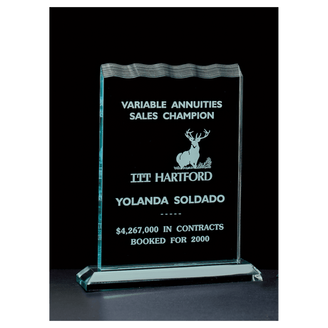 8 1/2" x 11 1/4" Tidal Series Jade Acrylic Award