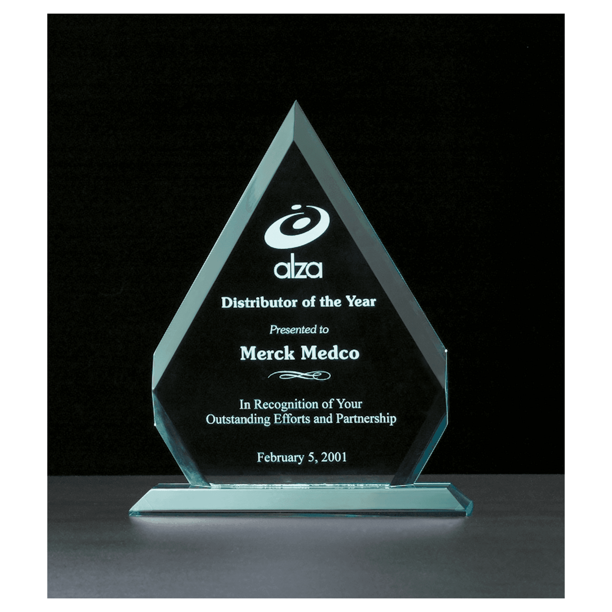 8 1/8" x 9 3/4" Diamond Series Jade Acrylic Award