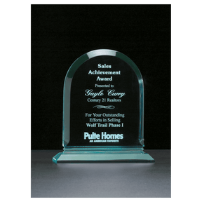 8 1/2" x 9 3/4" Arch Series Jade Acrylic Award