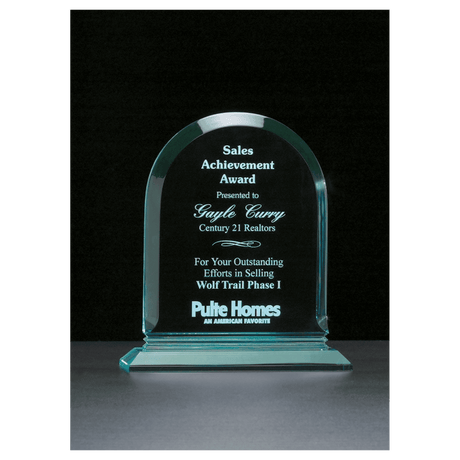 8 1/2" x 9 3/4" Arch Series Jade Acrylic Award