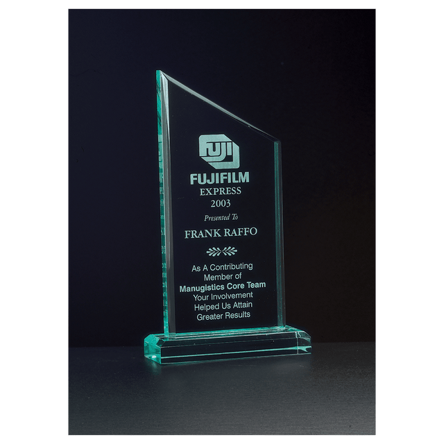 4 3/4" x 6 3/4" Zenith Series Jade Acrylic Award