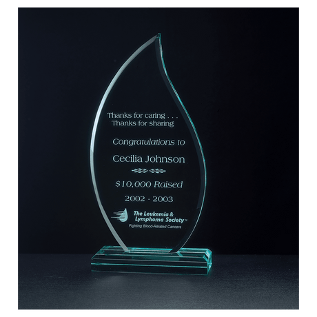 4 1/4" x 8 3/4" Flame Series Jade Acrylic Award