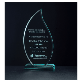 4 1/4" x 8 3/4" Flame Series Jade Acrylic Award