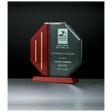 8 1/8" x 8 5/8" Octagon Series Rosewood Piano Finish Base Post with Gold Metal Accents