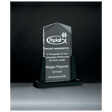 6 1/2" x 10" Spire Series Clear Acrylic Upright on Black Acrylic Base