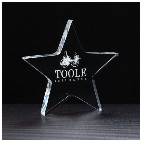 5" x 4 3/4" Star Acrylic Paperweight