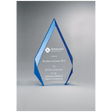 6 1/4" x 8 7/8" Flame Series Clear Freestanding Acrylic with Blue Accented Bevels