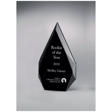 5 1/4" x 8 7/8" Flame Series Clear Freestanding Acrylic with Black Silk Screened Back