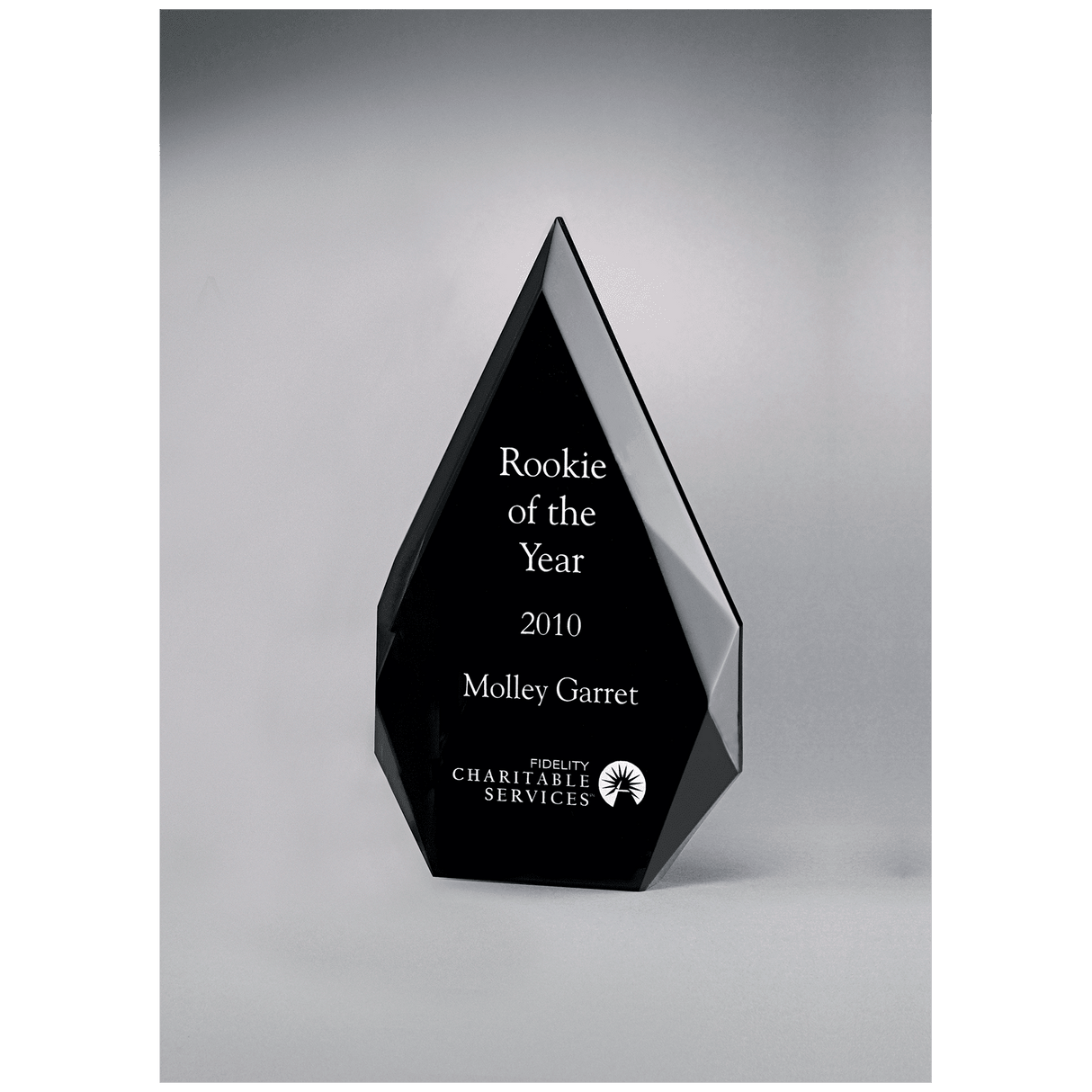6 1/4" x 9 7/8" Flame Series Clear Freestanding Acrylic with Black Silk Screened Back