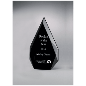 6 1/4" x 9 7/8" Flame Series Clear Freestanding Acrylic with Black Silk Screened Back