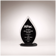 5 1/2" x 9" Flame Series Clear Acrylic with Black Silk Screened Back and Black Base