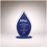 Clear Acrylic with Blue 4 1/2" x 7 3/4" Flame Series Silk Screened Back
