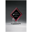 8 1/2" x 10" Diamond Series Acrylic w/Printed Red Border, Silver Mirror Highlights