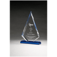 5 1/2" x 8 1/2" Arrow Series Clear Acrylic with Blue Highlights and Blue Base