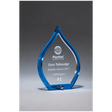 4 1/2" x 6 1/4" Blue Flame Acrylic with Clear Pop-Out Center and Silver Metal Post