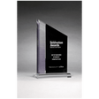 6" x 9" Digitally Printed Brushed Silver Accent on Black Upright Acrylic with Clear Base