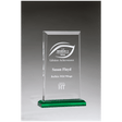 5" x 7 3/4" Apex Series Acrylic Award with Green Highlights and Green Base