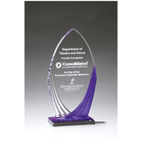 8 1/4" Tidal Series Acrylic with Printed Violet Accent and Violet Mirror-Topped Base