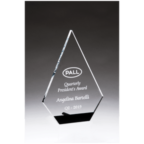 5 3/4" x 8" Diamond Series Clear Acrylic with Black Accent and Silver Post