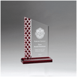5 1/2" x 8 1/4" Zenith Series Clear Acrylic with Lattice Pattern and Red Metallic Accent