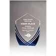 5 3/4" x 7 1/2" Shield Series Clear Acrylic with Polished Score Lines and Blue Metallic Accent