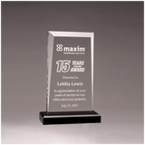 Clear Acrylic Award with Black 5" x 7 3/4" Apex Series Base