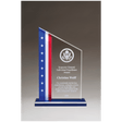 6 3/4" x 10 3/4" Zenith Series Acrylic with American Flag Design, Blue Mirror Top Base
