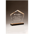 6" x 7" Diamond Series Acrylic with Gold Accent and Gold Mirror Top Black  Base
