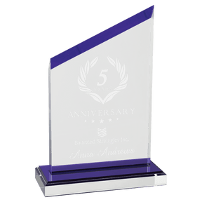 4 1/2" x 6 1/2" Zenith Series Acrylic with Purple Accents, Black Base with Purple Mirror Top