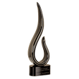15" Black & Gold Curve Art Glass