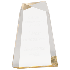 8" Gold Facet Wedge Acrylic
