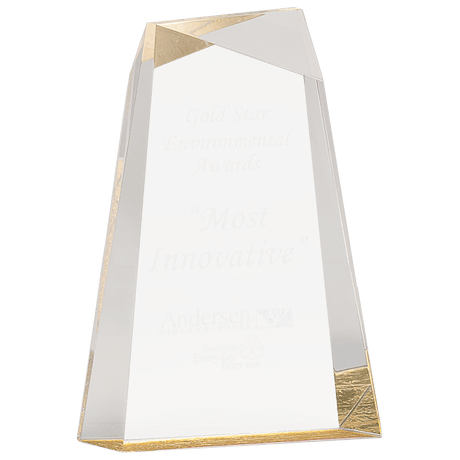 8" Gold Facet Wedge Acrylic