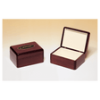 5 5/8" x 4 3/8" Rosewood Piano Finish Jewelry Box with Beige Felt Lining and Laserable Black Brass Plate