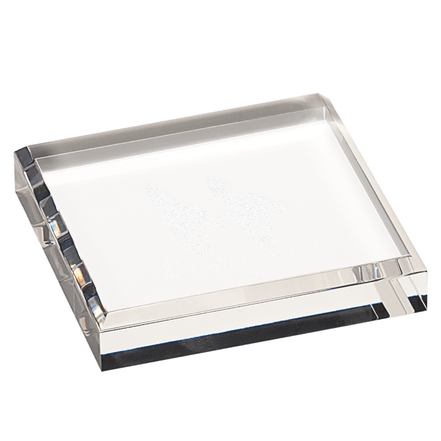 3 3/4" x 3 3/4" Clear Acrylic Paperweight