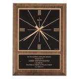 Walnut Square Face Quartz Clock with Black 8" x 10" American Plate
