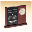6 3/4" x 8 1/2" Rosewood Piano Finish Clock with Two Engraving Plates to Accomodate Extra Copy