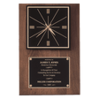 12" x 18" American Walnut Quartz Clock with Black Plate/Hangs Vertical or Horizontal