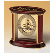 7" x 9" Skeleton Clock w/Sub-Second Dial, Brass Finish Movement, Rosewood Piano Accents, Plate