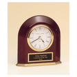 5 5/8" x 5 7/8" Rosewood Piano Finish Arched Table Clock with Solid Brass Base with Black Plate