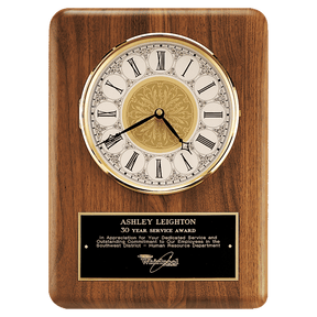 11" x 15" Solid Brass Diamond Spun Bezel with Glass Lens and Ivory Dial with Black Plate