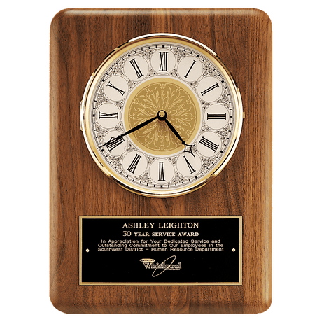 11" x 15" Solid Brass Diamond Spun Bezel with Glass Lens and Ivory Dial with Black Plate