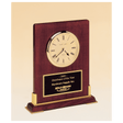 8 3/8" x 10" Desktop Clock, Rosewood Piano Finish Wood with Gold Metal Accents with Black Plate