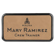 Light Brown 3" x 1 1/2" Laserable Leatherette Round Corner Badge & Frame
