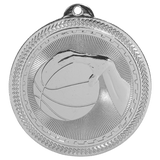 Bright Silver 2" Basketball Laserable BriteLazer Medal