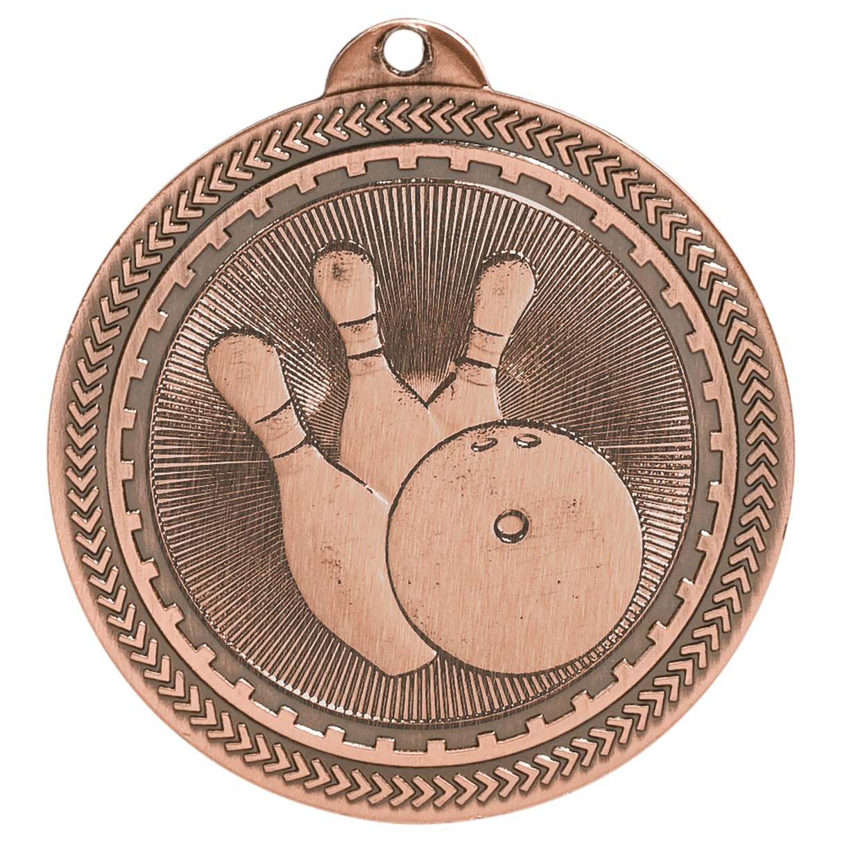 Antique Bronze 2" Bowling Laserable BriteLazer Medal